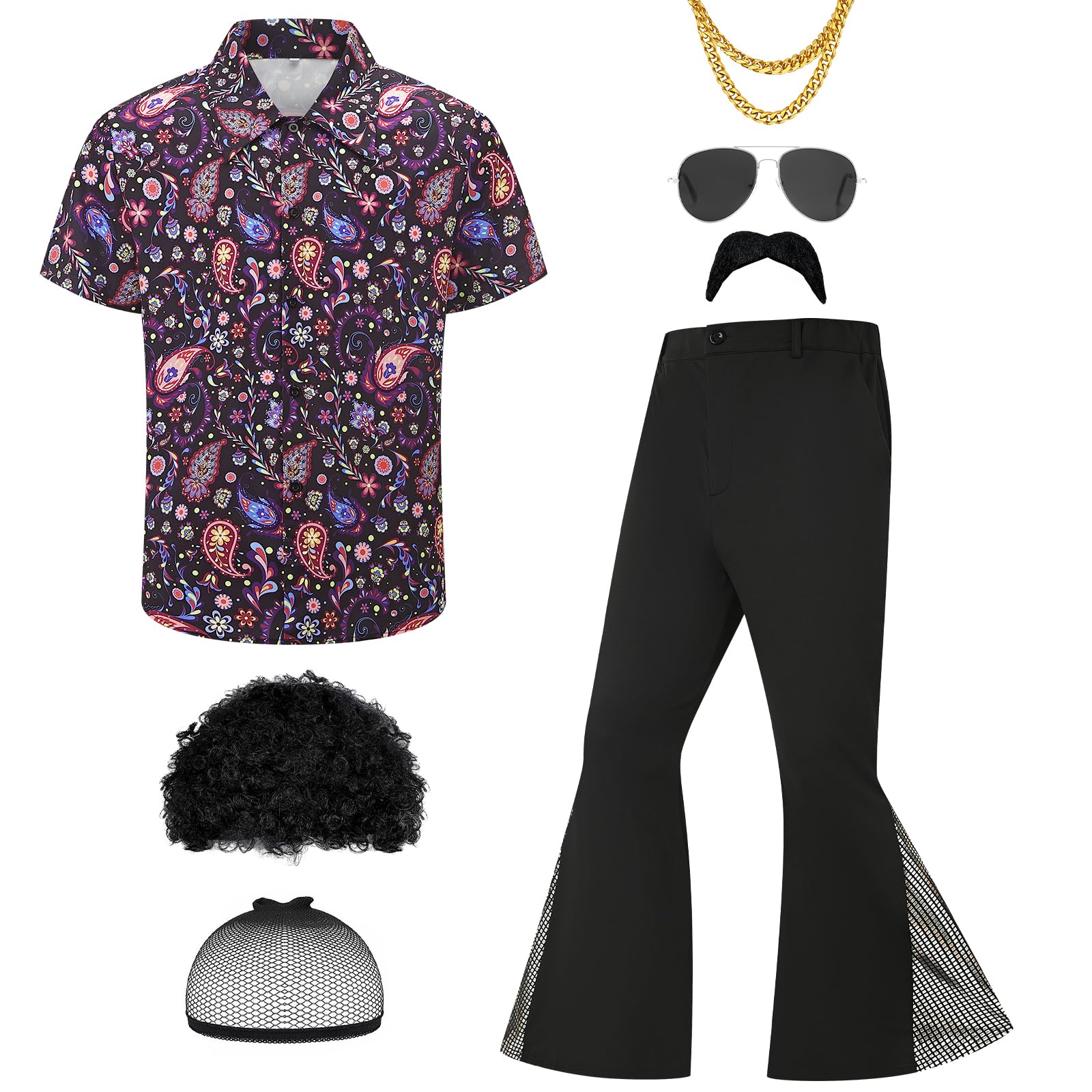Ezuwail Costume disco des années 70 pour homme