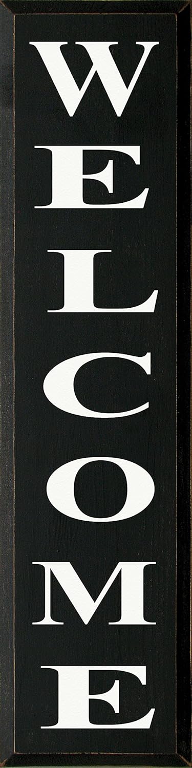 Wooden Sign: Welcome 9x36 (Black)