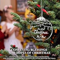 Vista 6 de Regalos de boda para parejas: adornos para casados de primera Navidad 2024, adorno de primera Navidad como Mr & Mrs Ornament, regalos de despedida