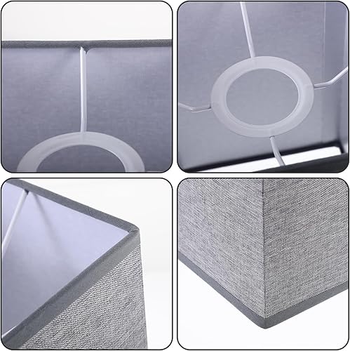 Miniatura 5 de Ciieeo Pantalla de lino de repuesto, 1 unidad, pantallas cuadradas de lino, pantalla de tambor desmontable para lámpara de mesa, lámpara de pie de