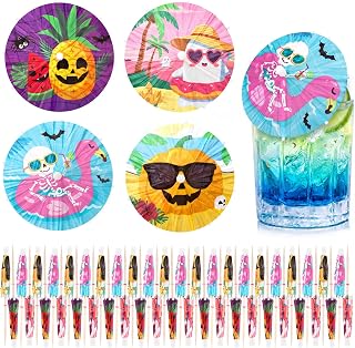 FoldTier 100 Pcs Summer Halloween Cocktail Drink Umbrellas Picks