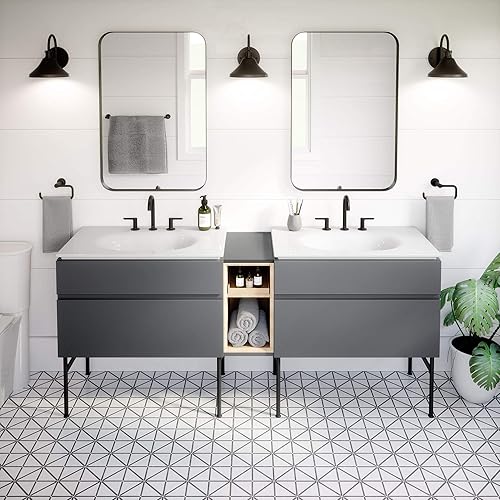 Miniatura 6 de American Standard 8722000.243 Studio S - Juego de patas para tocador, color negro mate