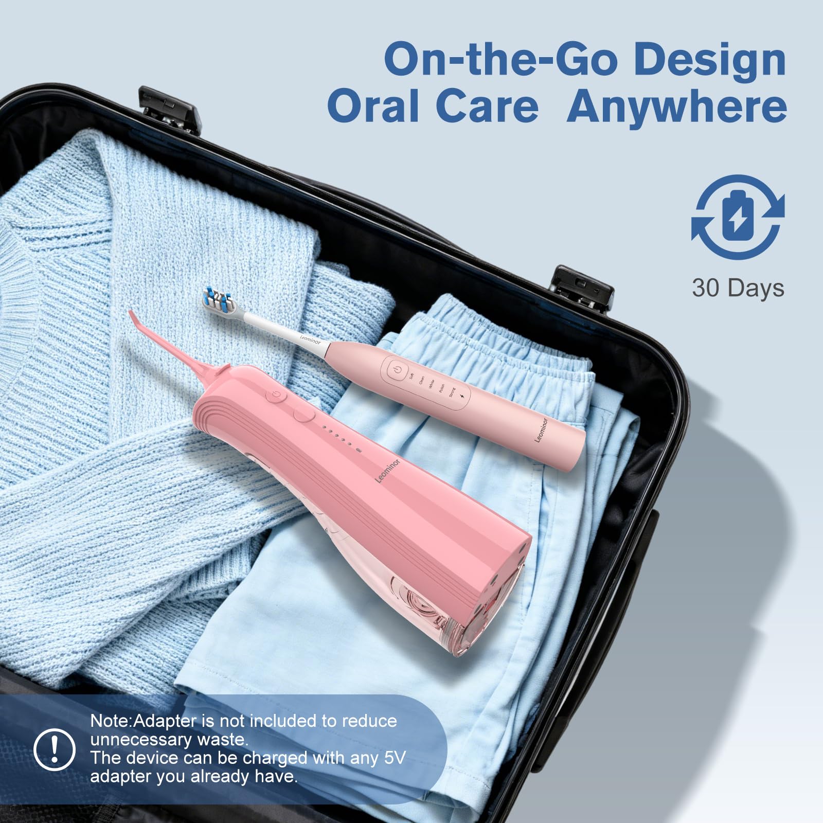 Cepillo dental eléctrico 2 en 1, kit de cuidado bucal