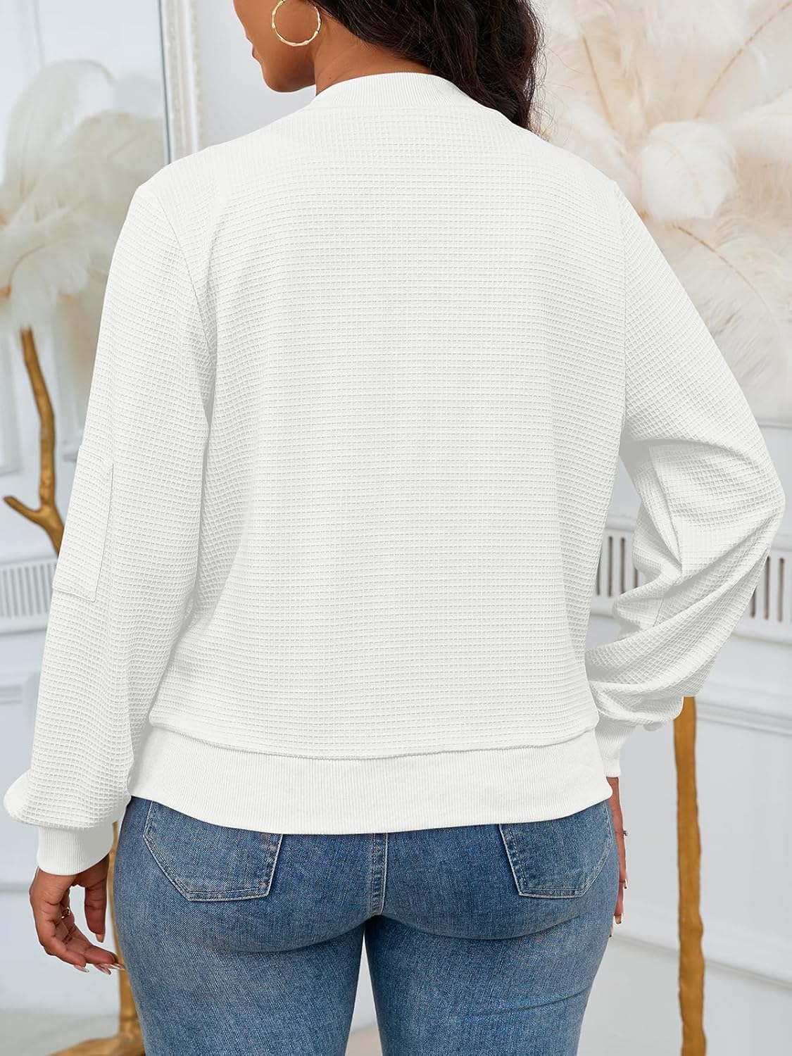 PerZeal Women Casual Full Zip Up Comfy Loose Long Sleeve Sweatshirt Coat Jacket with Pockets - Image 4