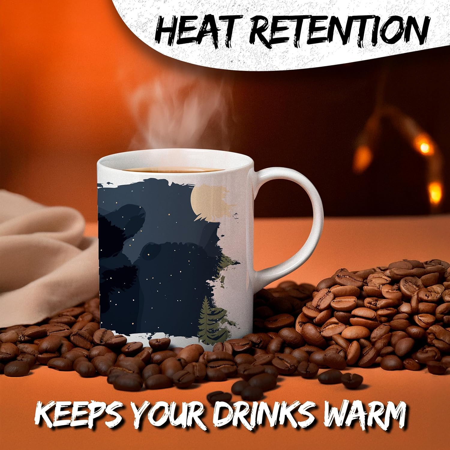 Happy Camper Ceramic Coffee Mug 11oz Outdoor Adventure Camping - Tea Coffee Mug with Comfortable Grip - Unique Fun Gift White Cup for Office or Home - Vibrant Long-Lasting Print ID44991 - Image 3