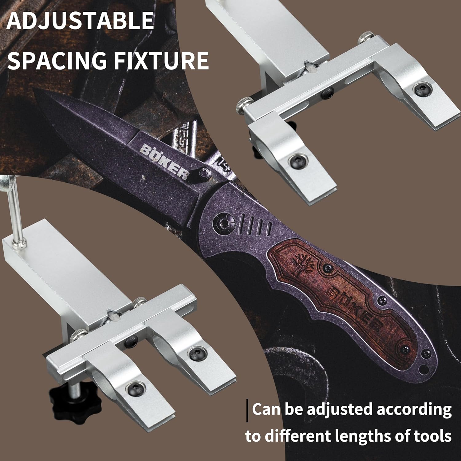CWOVRS Knife Sharpening Kit, 360° Flip Dual Clamp, Quick C-Clamp Fix Angled Knife Sharpener W/ 2 Angle System (15°–27°), Chef Kitchen Knife Sharpener, Precision Knife Sharpening System, 6 Stones Kit