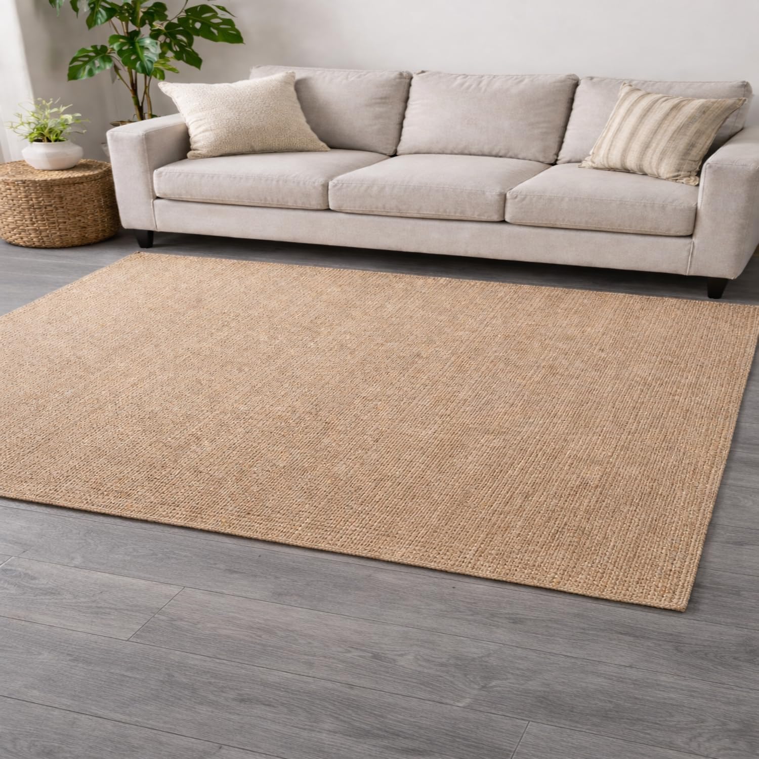 Handwoven Cotton Area Rug Indoor and Outdoor, Beige Mixx, Natural Boho Style, for Bedroom, Living Room & Dining, Kids Room, Etc. (4x9)-image-45