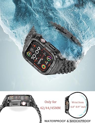 Miniatura 3 de Stainless Steel CaseBand Compatiable for Apple Watch Band 49mm 45mm 44mm 42mm-Rugged Metal iWatch Case and Strap for Men iWatch Band Series
