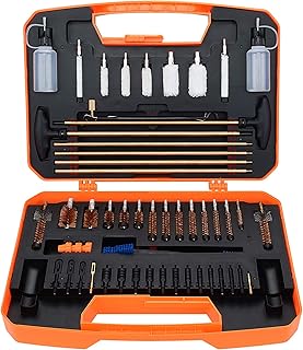 Boosteady Ultimate Design Universal Gun Cleaning Kit Rifle Pistol Shotgun Cleaning Kit for All Calibers with Carrying Case Metal Brush and Reinforced Brass Rods