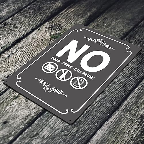 Miniatura 4 de Letreros de hojalata para decoración de pared para el hogar, letrero de metal de 12 x 8 pulgadas sin teléfono celular