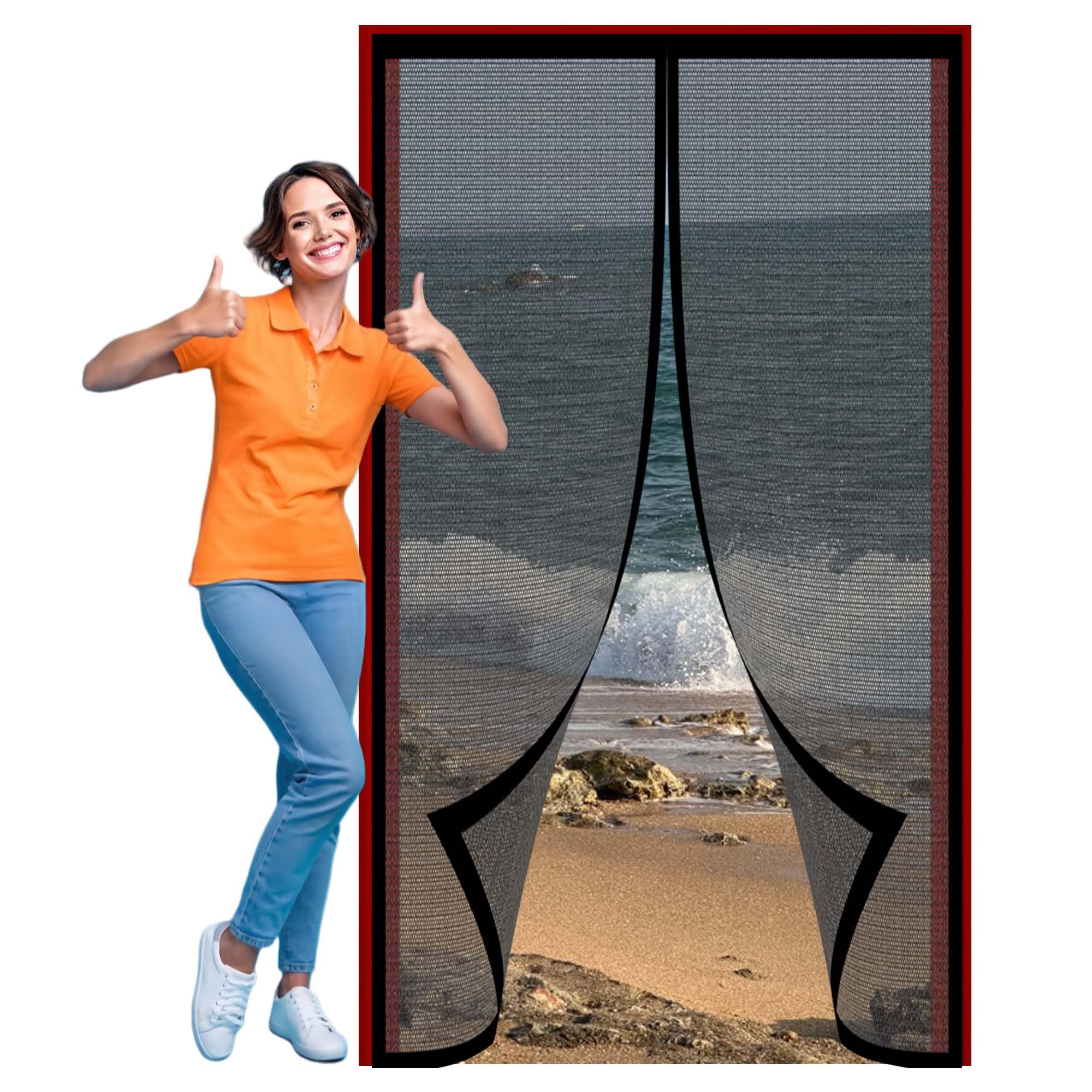 Rideau porte magnétique anti mouche 88x235 pour stopper les insectes de balcon