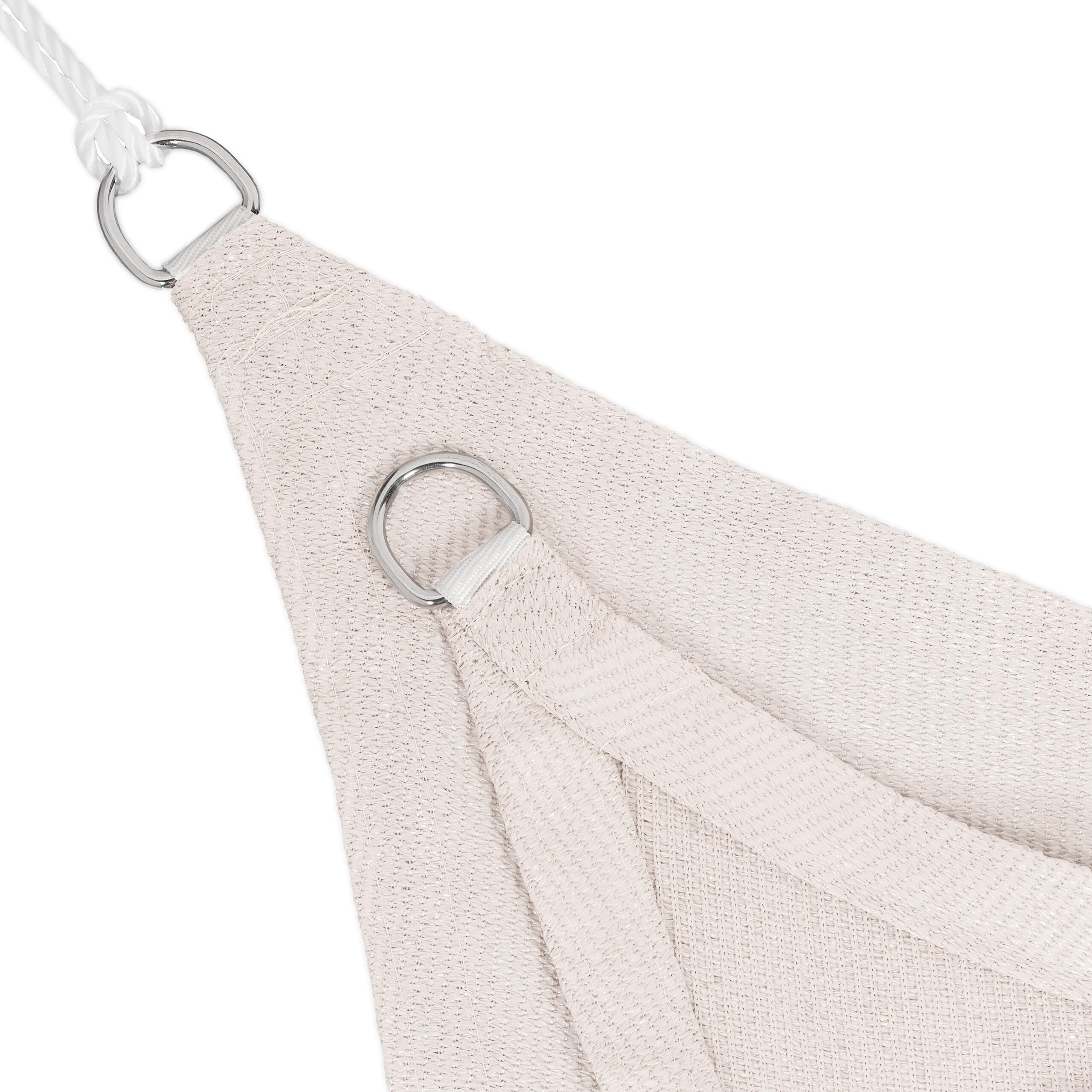 Relaxdays Tenda a Vela Parasole, in Tessuto HDPE Anti-UV, Corde di Supporto, Ombra Balcone e Giardino, 2x4 m, Bianco