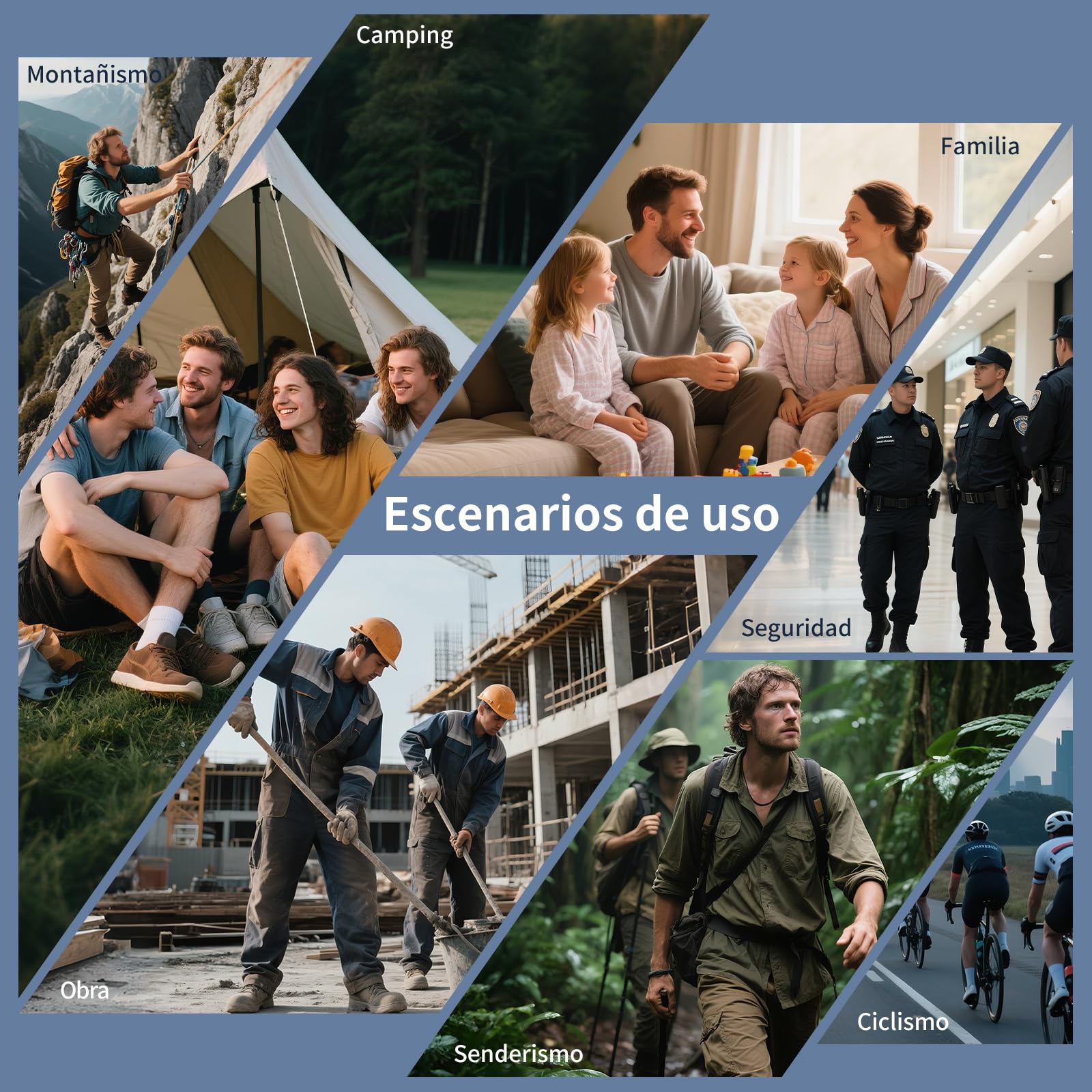 Talkie walkie Recargable Largo Alcance para Adultos,16 Canales PMR446 Walky Talky, 1800mAh,con Radio FM, VOX, Alarma SOS, Carga USB-C para Obras, Viajes, Aventuras al Aire Libre y acampadas.