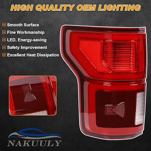 Miniatura 5 de Luces traseras LED con punto ciego compatibles con Ford F150 2018 2019 2020 Luz trasera del lado del conductor, lámpara de freno trasera con