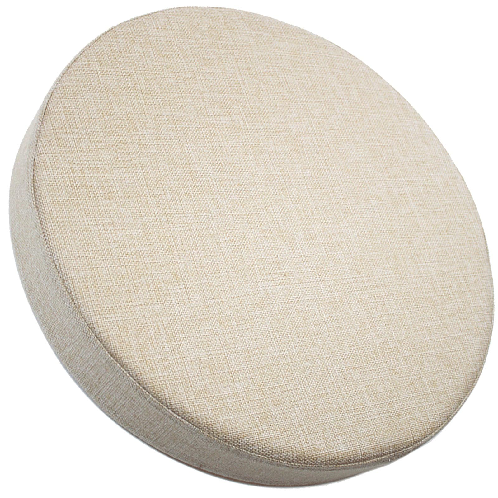 uyeoco Round Seat Cushion, 3/5/8cm thick, 30/35/40/45/50cm, Memory Foam Round Stool Cushion, Circle Chair Pad with Removable Cover for Dining Kitchen Bar Chairs(Dark beige,45x8cm)