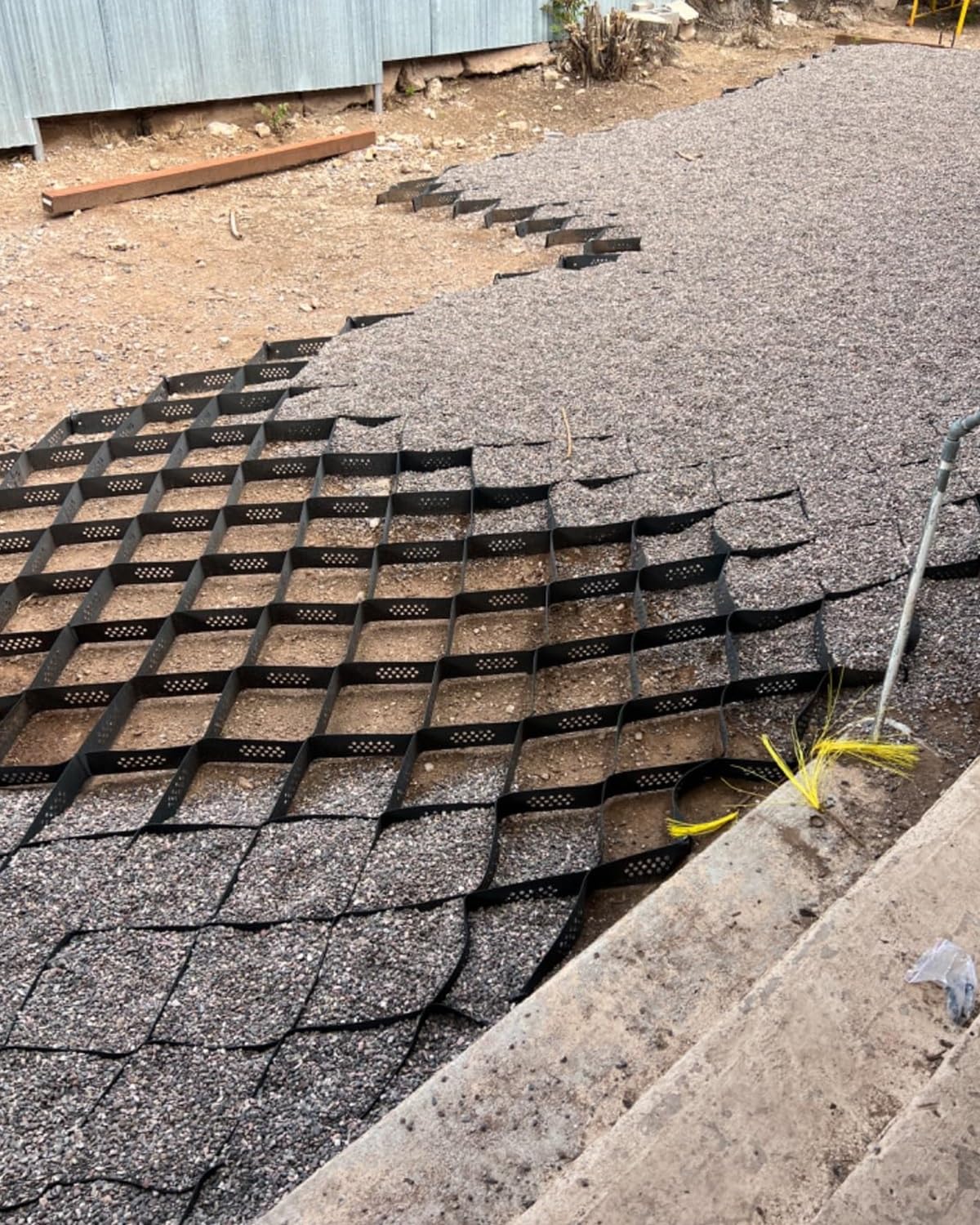Wytrzymała plastikowa kratka żwirowa do podjazdu i szopy - mata o strukturze plastra miodu (1 x 5 m) - trwały system stabilizacji podłoża do ścieżek żwirowych