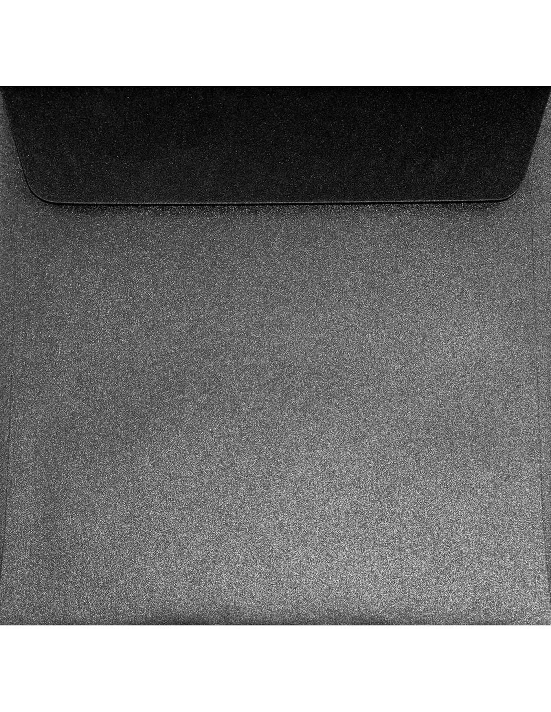Netuno 100 square black pearlescent envelopes DIN K4 170x170mm 6.69x6.69″ 125gsm Sirio Pearl Coal Mine peel&seal square flap no window for wedding invitations sympathy greeting cards Christmas voucher
