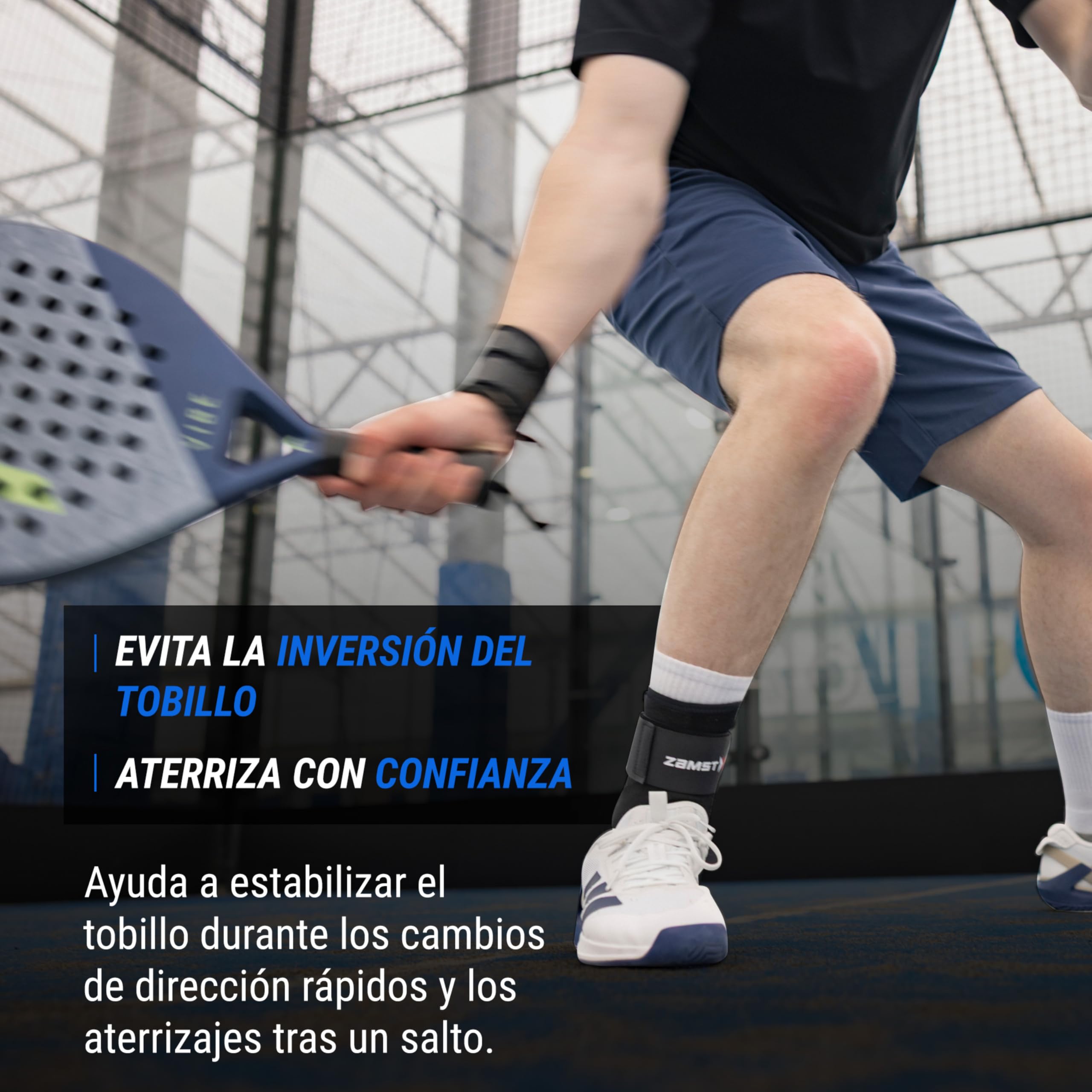 Zamst A1 Tobillera Deportiva - Soporte de Tobillo Deportivo Transpirable para Hombres y Mujeres con Correas Ajustables de Tres Vías para Esguince de Tobillo Lateral Moderado - Derecha, L