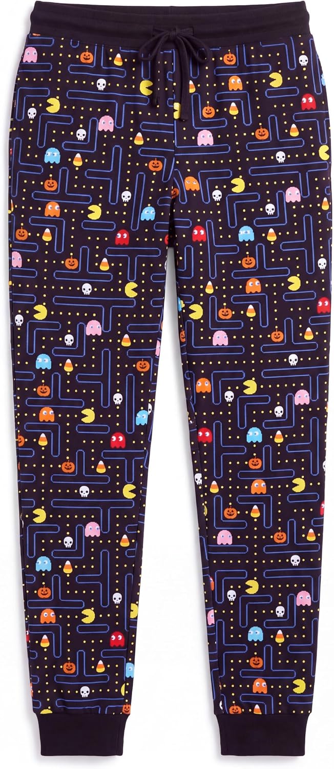 Pac-Man Pajama Pants for Men, Cotton Halloween Pacman Pajamas, Jogger Pj Pants for Men image 2