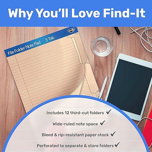 Miniatura 72 de Find It - Bloc de notas para carpetas de archivos, paquete de 12 carpetas organizadoras de cuadernos de 9.5 x 12.5 pulgadas para archivar, Colores