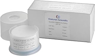 Omicron 130047 Borosilicate Glass Fiber Binder Free Filter, 1.6 μm, 47 mm (Pack of 100)