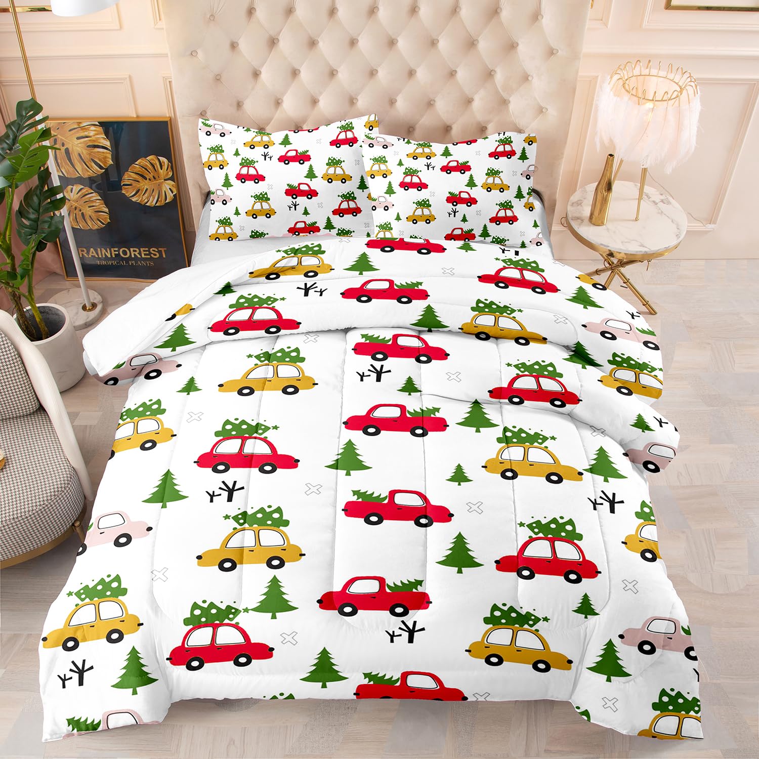 Juego de edredón de microfibra de Navidad Andreannie ropa de cama transpirable para invierno