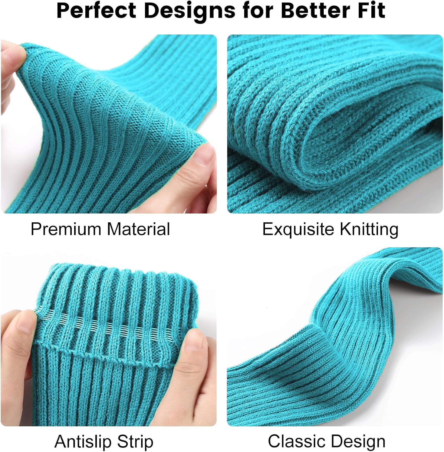 Clothirily Leg Warmers, Fashion Knit Neon Leg Warmers, Ribbed Knit Leg Warmer Socks for Yoga, Sports Party - Image 4