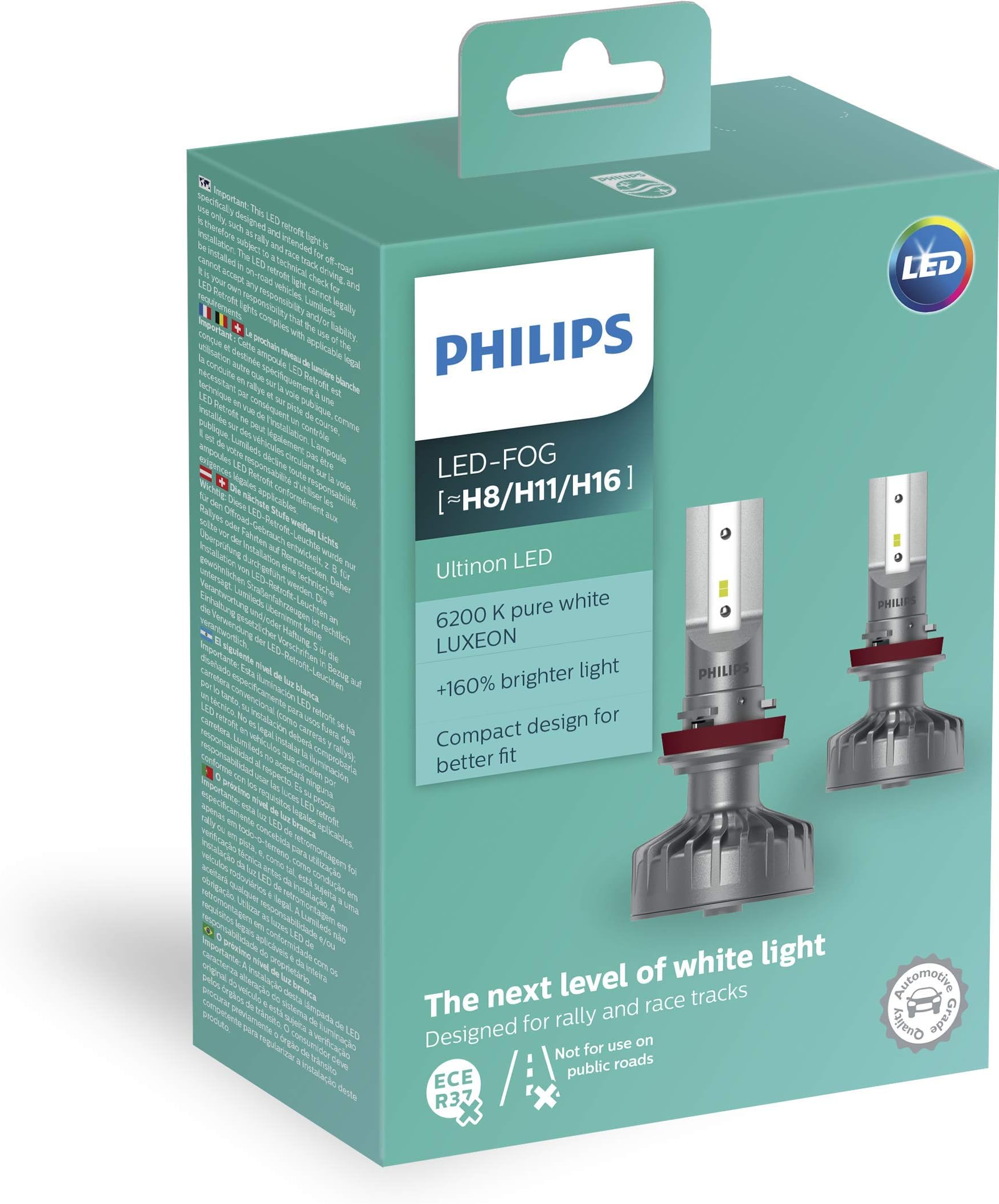 11366ULWX2 Ultinon LED Car Foglight Bulb (H8/H11/H16), 6.200K, Set of 2