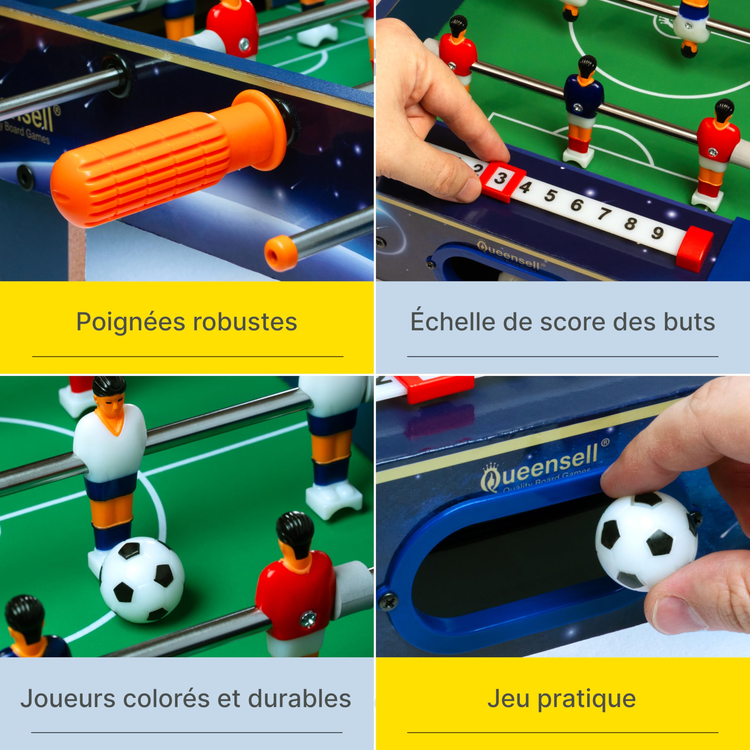 Mini Table de Baby-Foot pour Enfants et Adultes – Jeu de Football Miniature de 53 cm, Mini Table de Football pour Soirées Jeux en Famille