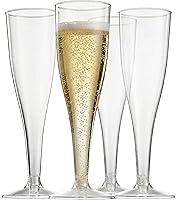 Vista 7 de Oojami 100 Vasos de Plástico Clásicos Desechables de Champaña para Fiestas Vasos de Plástico para Bodas Vasos para Brindar Vasos de Cóctel Paquete