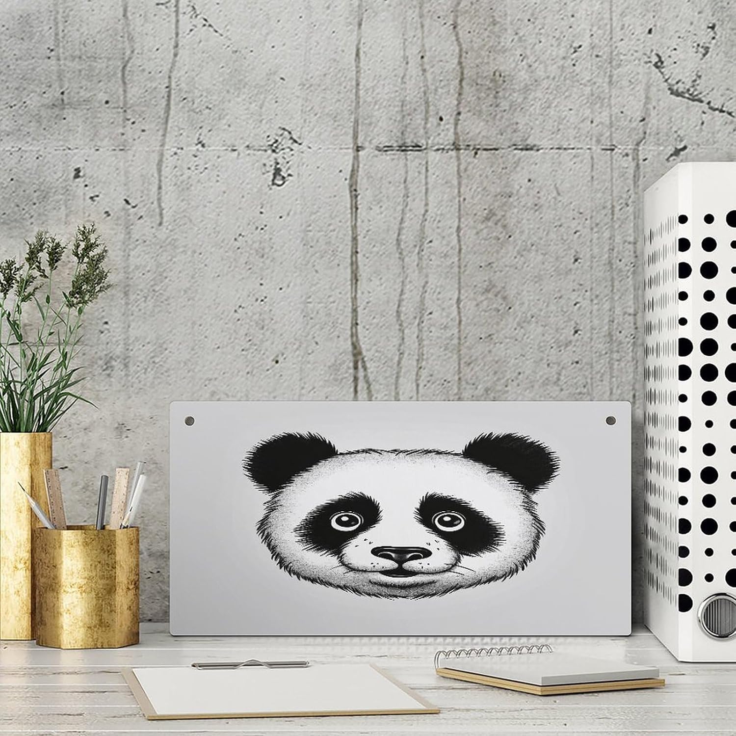 Anime Panda Face Hanging Wood Sign Wooden Slices Banners with Ropes Personalized Rectangle Decorative Wooden Plaque Sign Wall Art for Garden Yard Home Farmhouse 9.8"x4.9" image 4