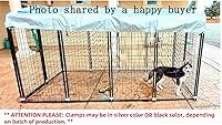Vista 7 de Nueva Perrera modular para perros, panel de acero soldado resistente, cubierta para mascotas, 5 pies de ancho x 10 pies de largo x 5.5 pies de alto
