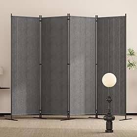 Biombo de 4 Painéis Dobráveis, Biombo Acústico de Feltro para Sala e Escritório, 2,40m x 1,80m, Adequado para Salas de Estar, Quartos e Escritórios