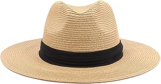 XXL Oversize Straw Sun Hats,Wide Brim Panama Beach Hat for Big Heads,Adjustable UPF Travel Hats with Chin Strap