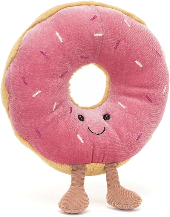 Jellycat Amuseables Doughnut Stuffed Toy, 7 inches - Pastry Plush - Fun Gift Idea