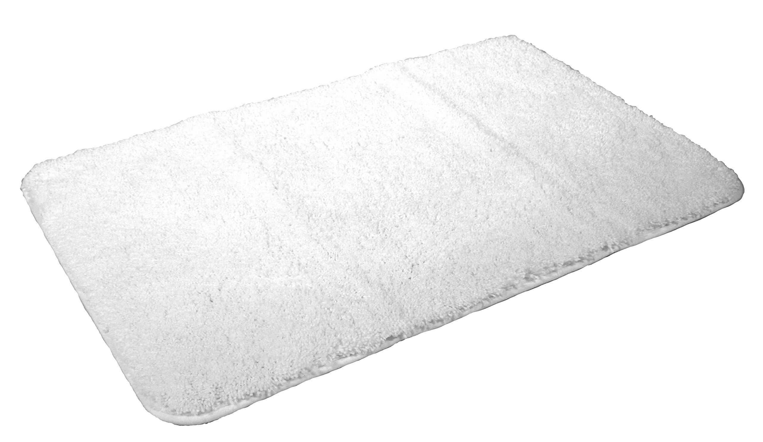 Kinzler J-10008/00 hochwertige Mikrofaser Badematte Uni, 80x150 cm, flusenfrei, pflegeleicht, Weiss