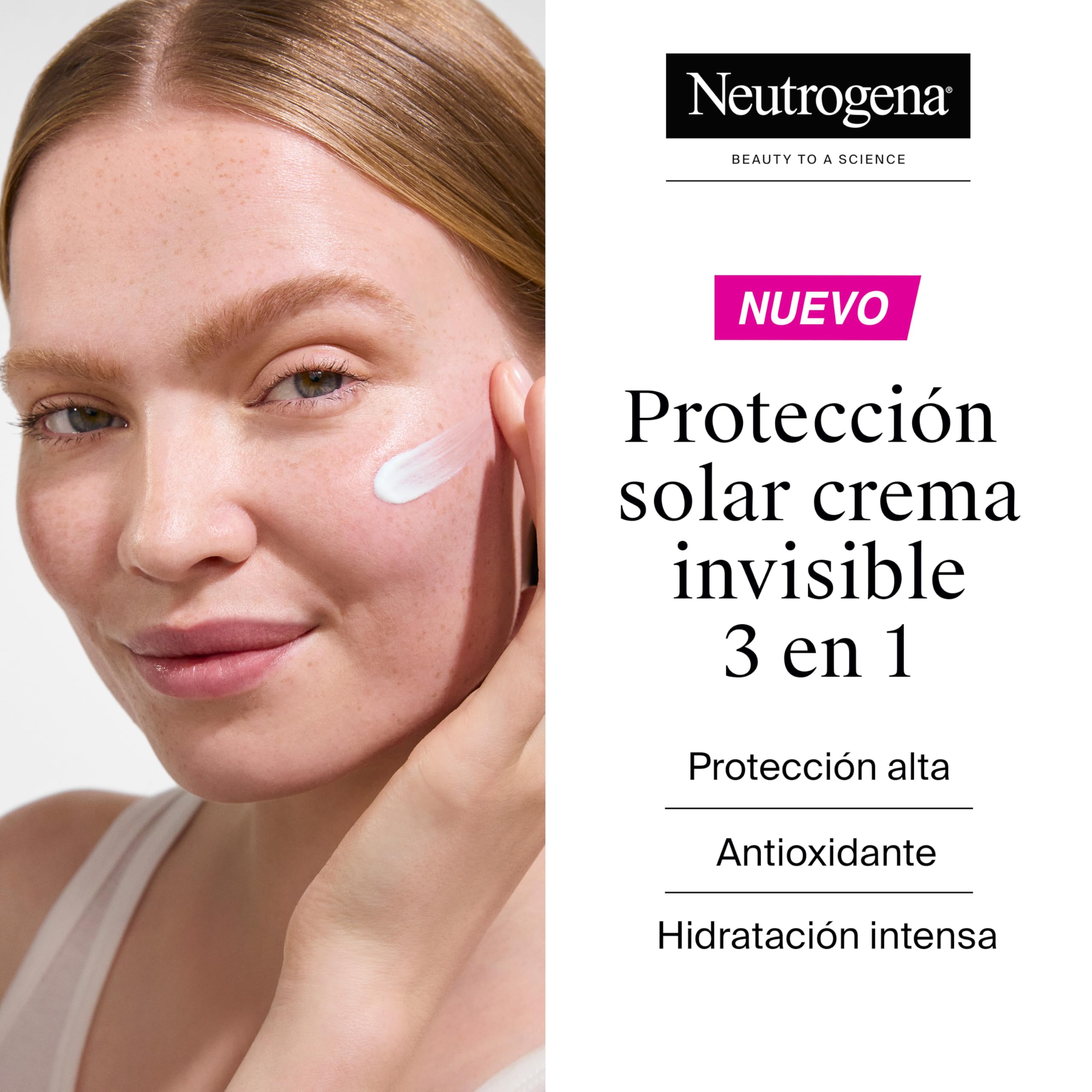 Neutrogena Ultra Sheer Solar Crema Invisible Hidratante SPF50 (50 ml), protector solar facial 50 de amplio espectro, crema hidratante facial hipoalergénica y no grasa, crema de sol resistente al agua