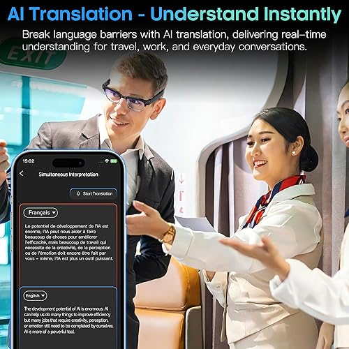 Miniatura 7 de Reloj inteligente AI para cámara de 8 MP, grabación de video HD 1080P, foto 4K, traducción en tiempo real, reconocimiento de imagen AI, asistente de