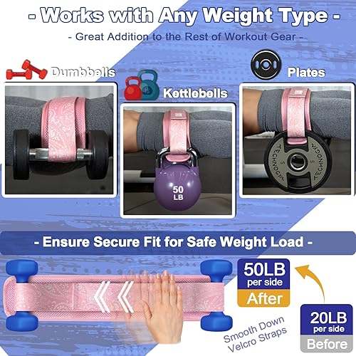 Miniatura 4 de Hip Thrust Belt with 3 Resistance Bands - Adjustable Fitness Belt for Dumbbells, Kettlebells, Plates - Support Up to 100 lbs - For Glute Workouts at