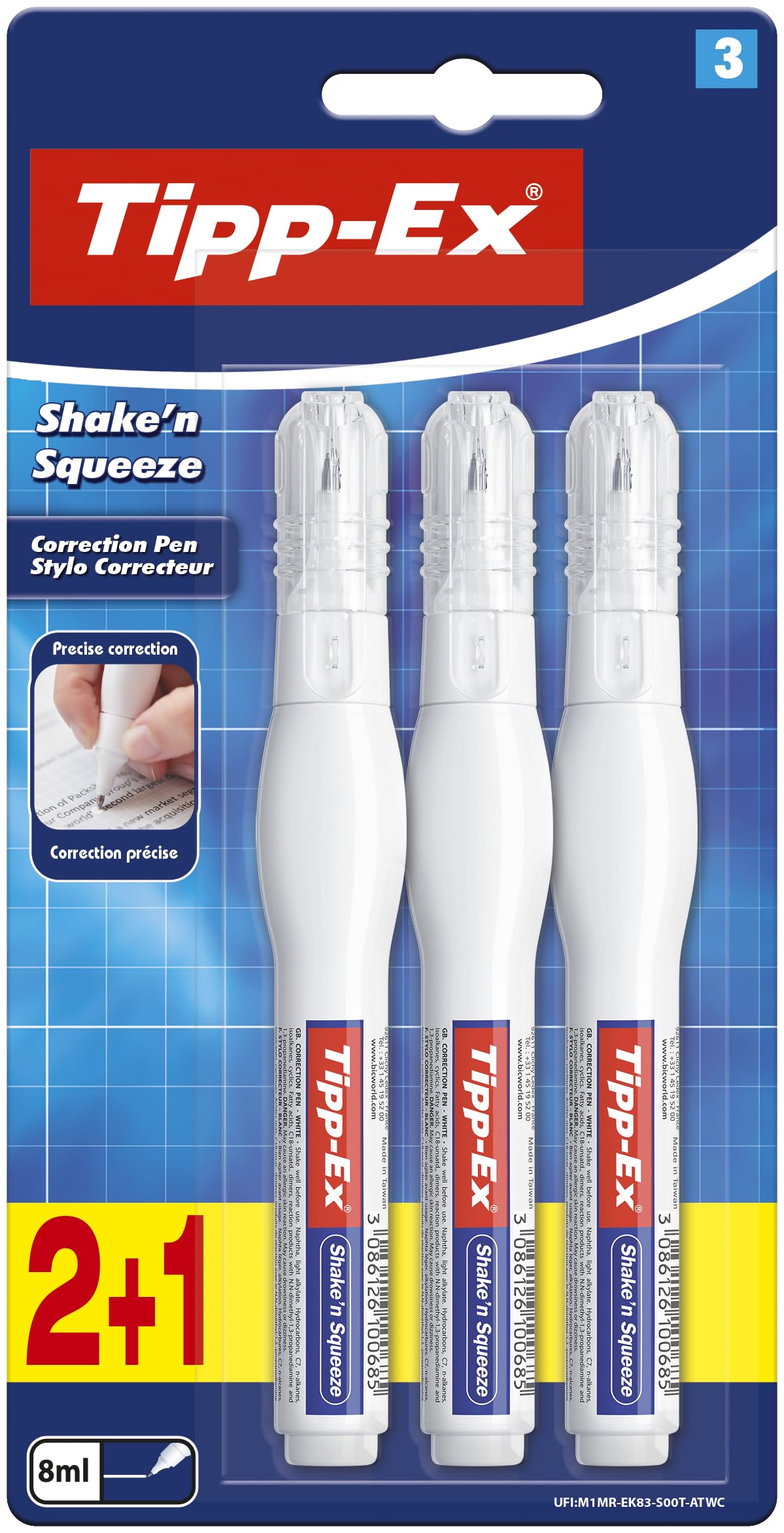 Tipp-Ex Shake 'N Squeeze Penna Correttrice - 3 Penne Bianche A Nastro Per Correzione Rapida - Foto 10