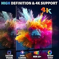 Vista 4 de [Built-in Apps & 2026 Upgraded] Mini Projector Support 4K 1080P Auto Keystone 180° Rotatable with WiFi 6 and Bluetooth 5.4, Projector Portable