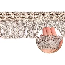 5 Yards Lace Fringe Tassel Trim 1.8 Inch Wide Fibre Trim for Sewing Quilting Clothes Accessories Lampshade Curtain Tablecloth Home Decoration