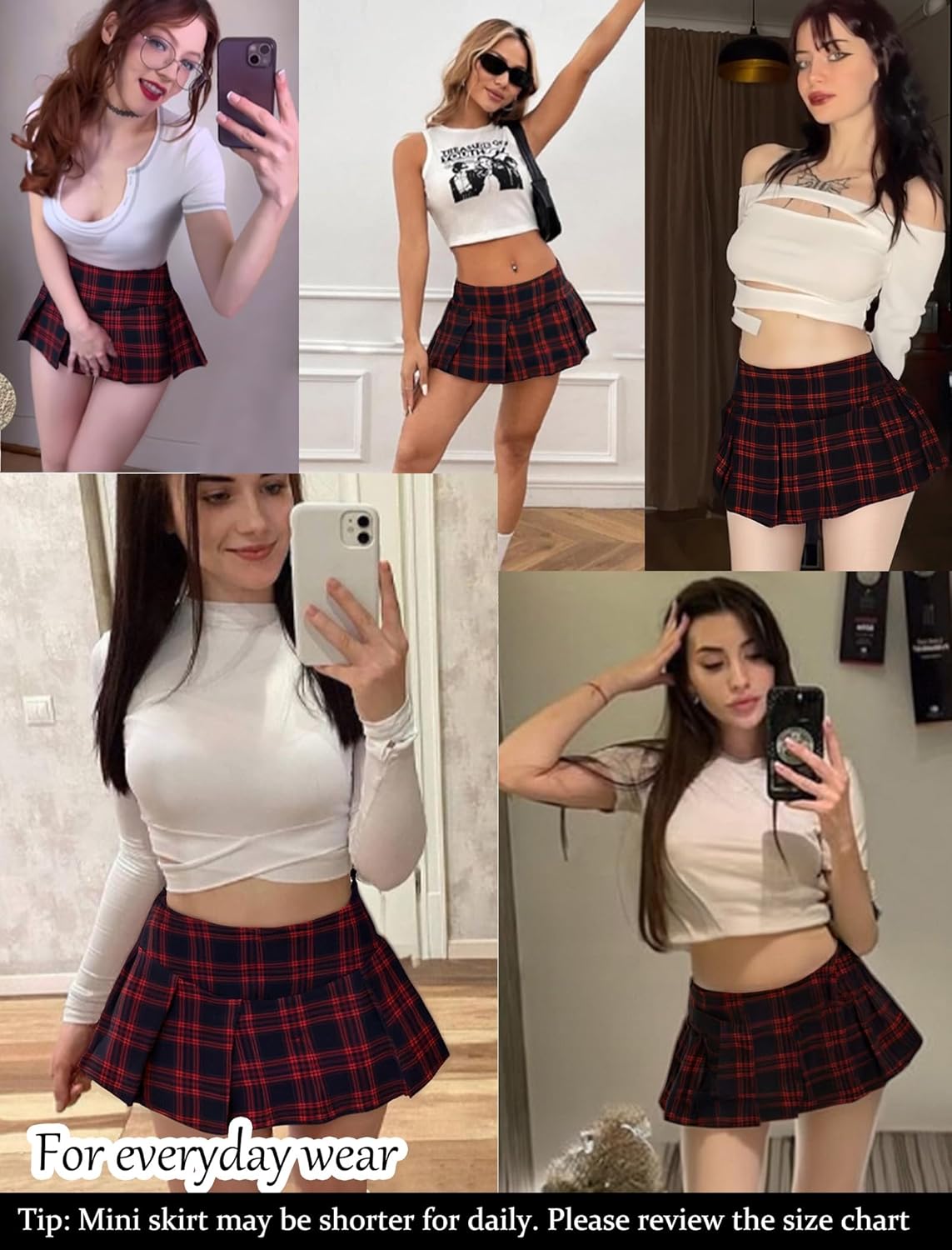 Avidlove Mini Pleated Skirts for Women Mini Plaid Skirt XS-XXL - Image 5