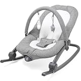 Baby Delight Aura Deluxe &vert; Portable Baby Bouncer for Infants &vert; Baby Rocker &vert; Quilted Charcoal Tweed