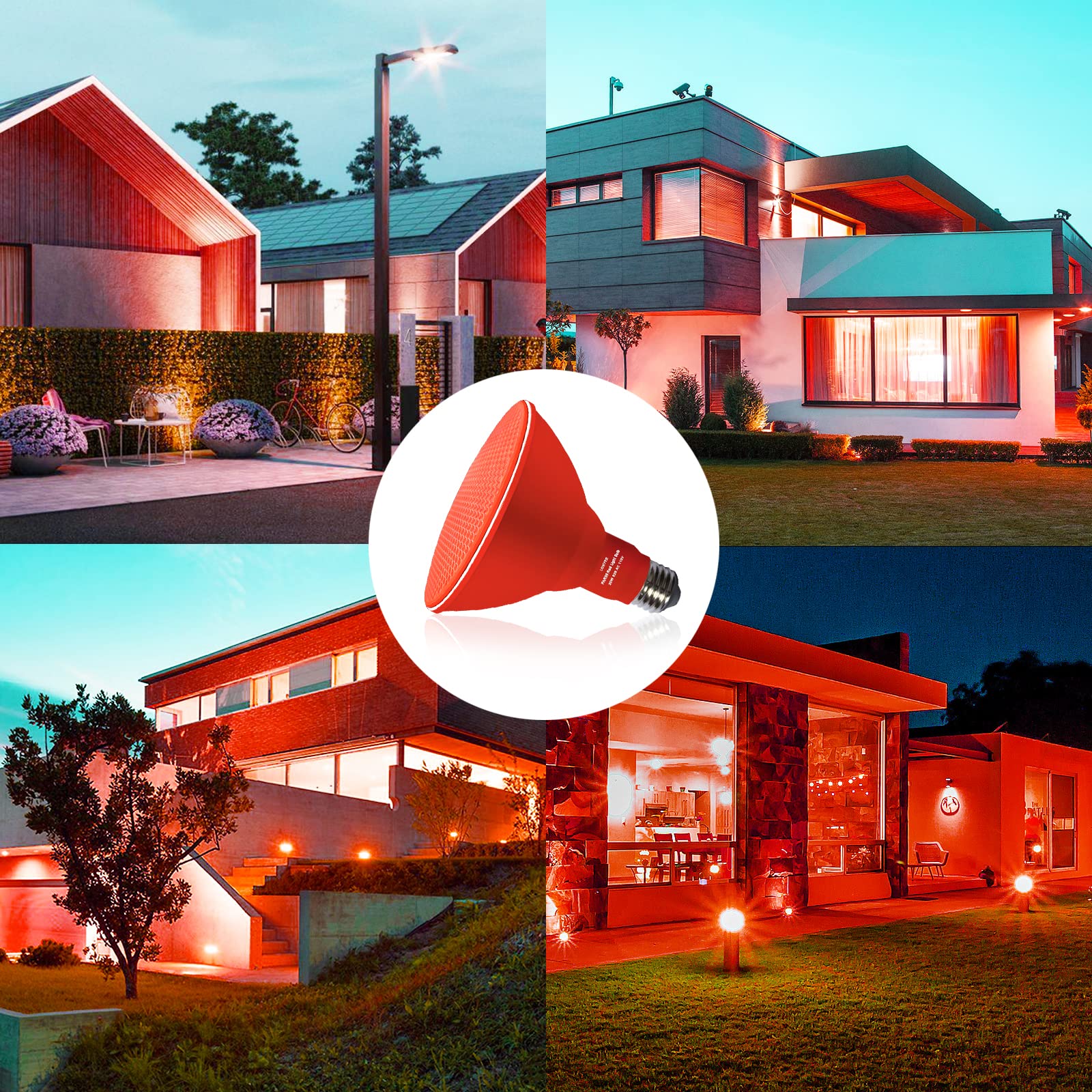 PAR38 Orange & Purple Flood Light Bulbs 2-Pack - Dimmable Halloween & Holiday Outdoor Lighting