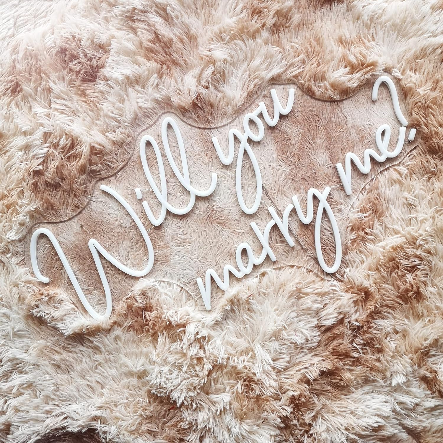 Letrero de neón con luces para propuesta de decoración de boda, 25.2 pulgadas grande marry me cartel para compromiso, romántico letrero de neón para esposa, blanco cálido