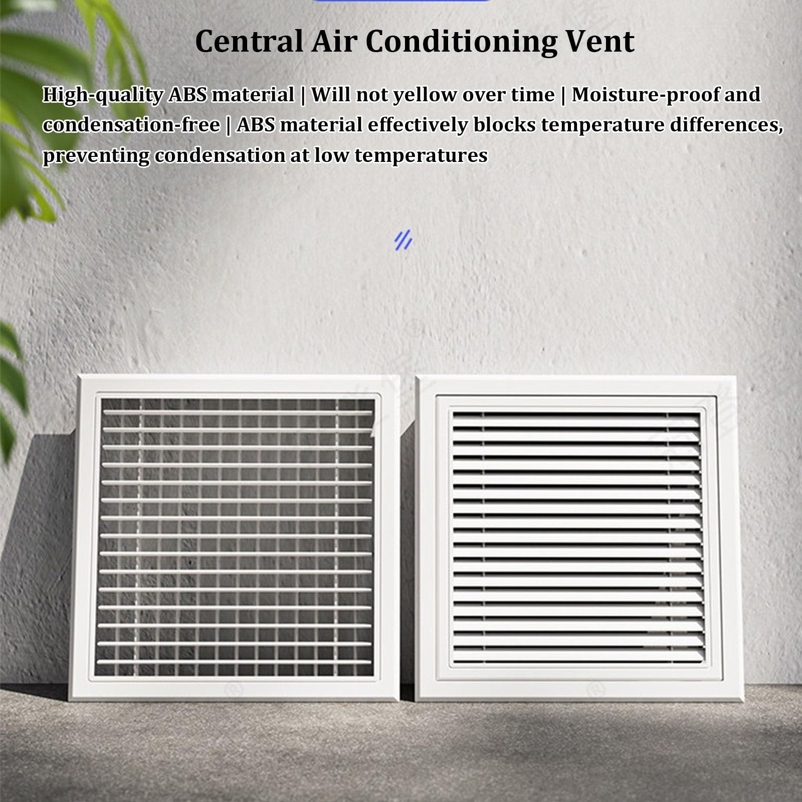 Griglia di ventilazione quadrata, a lamelle, con schermo rimovibile