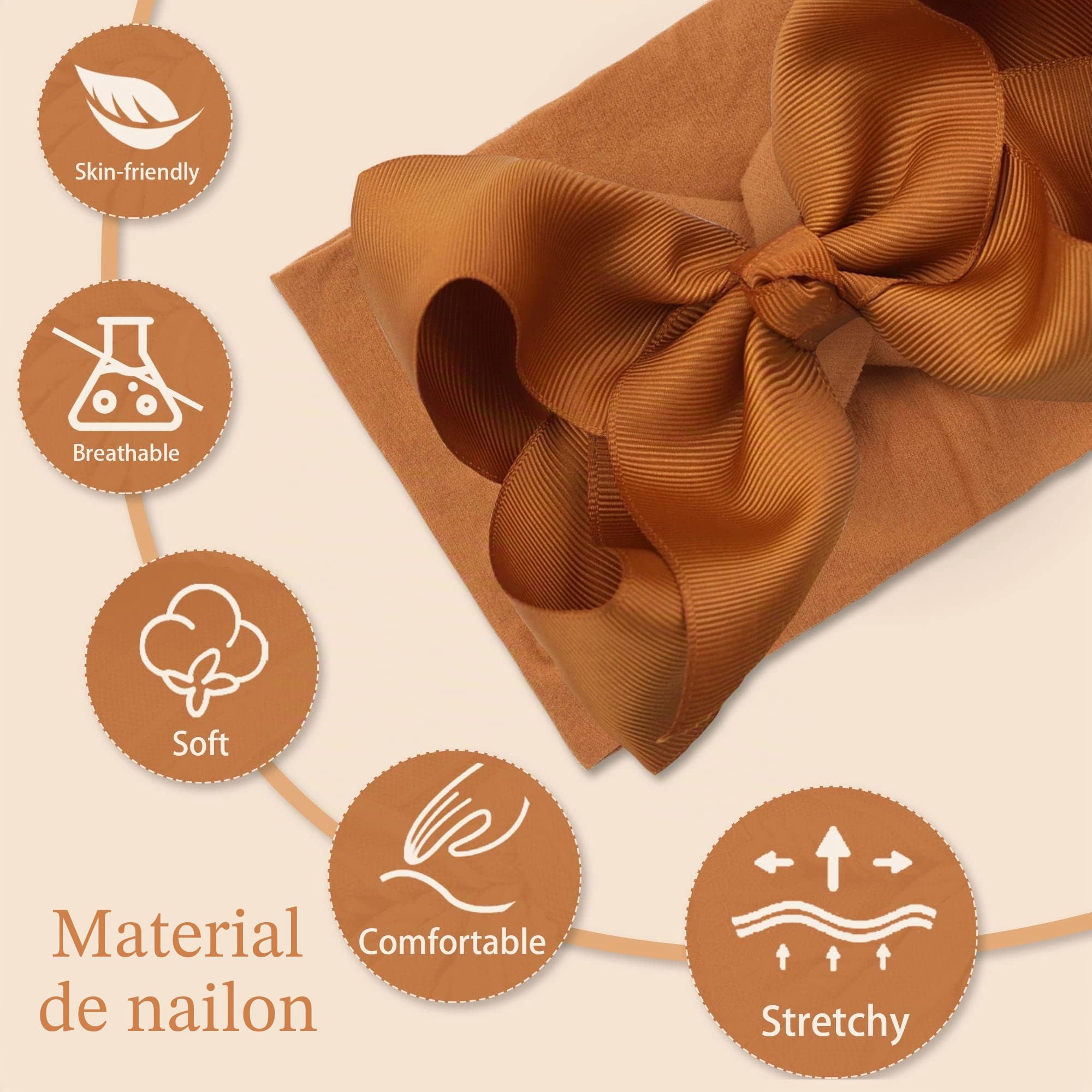 JOYOYO 12 diademas para bebé con lazos para el pelo de bebé, diademas anchas para niños pequeños con bonitos lazos grandes de 6 pulgadas