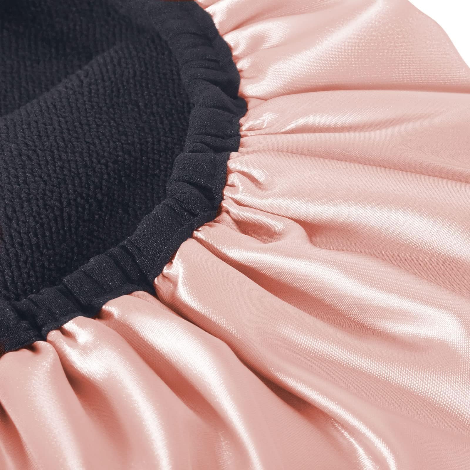 Aquior Shower Cap, Shower Cap for Women Reusable, Three-Layer, Waterproof, Silky Satin Outer Layer, Terry Cloth Lining - Image 4