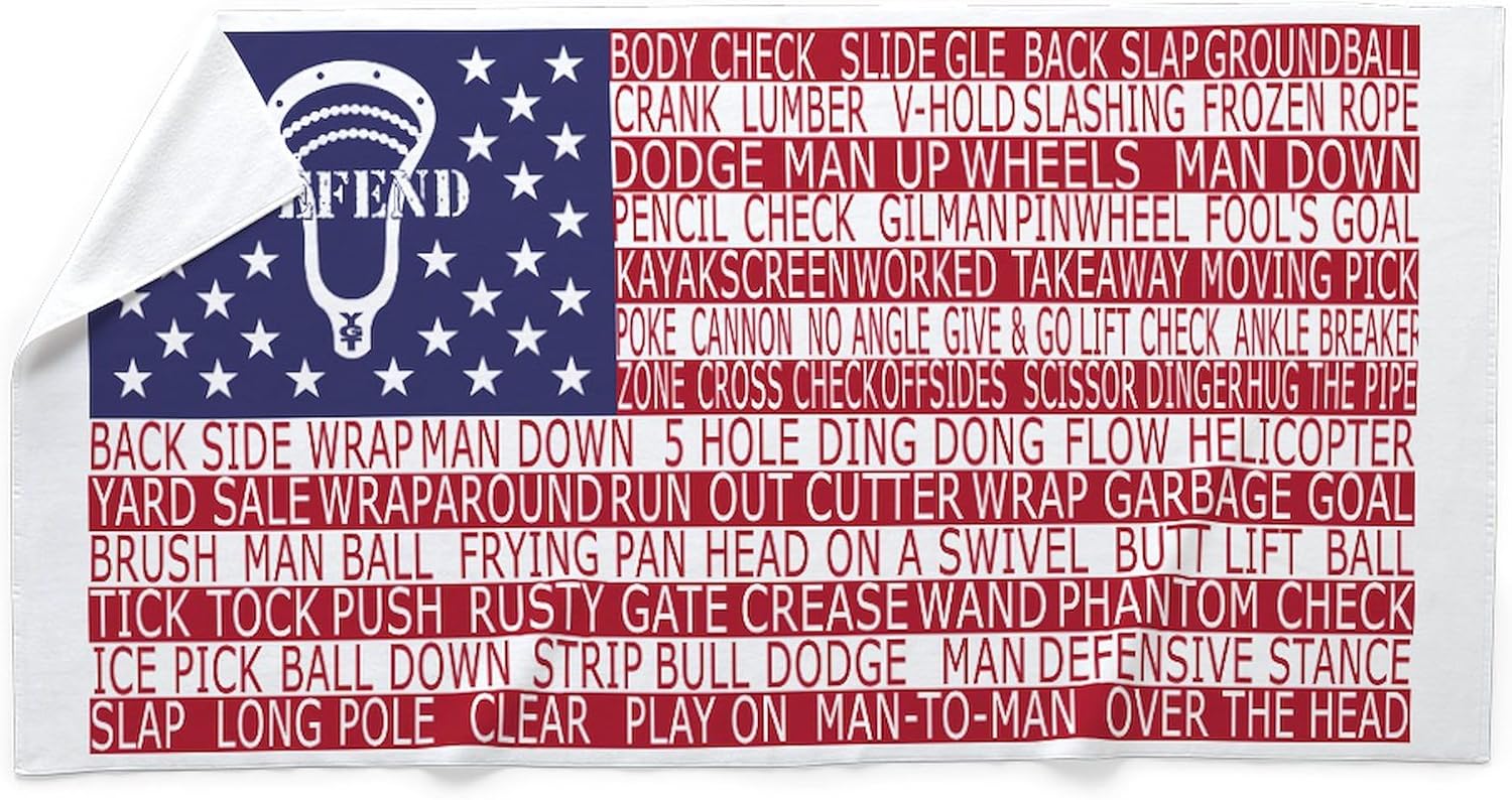 CafePress Lacrosse Flag Head 600 30"x60" Absorbent Cotton Back, Soft Beach, Pool Towel